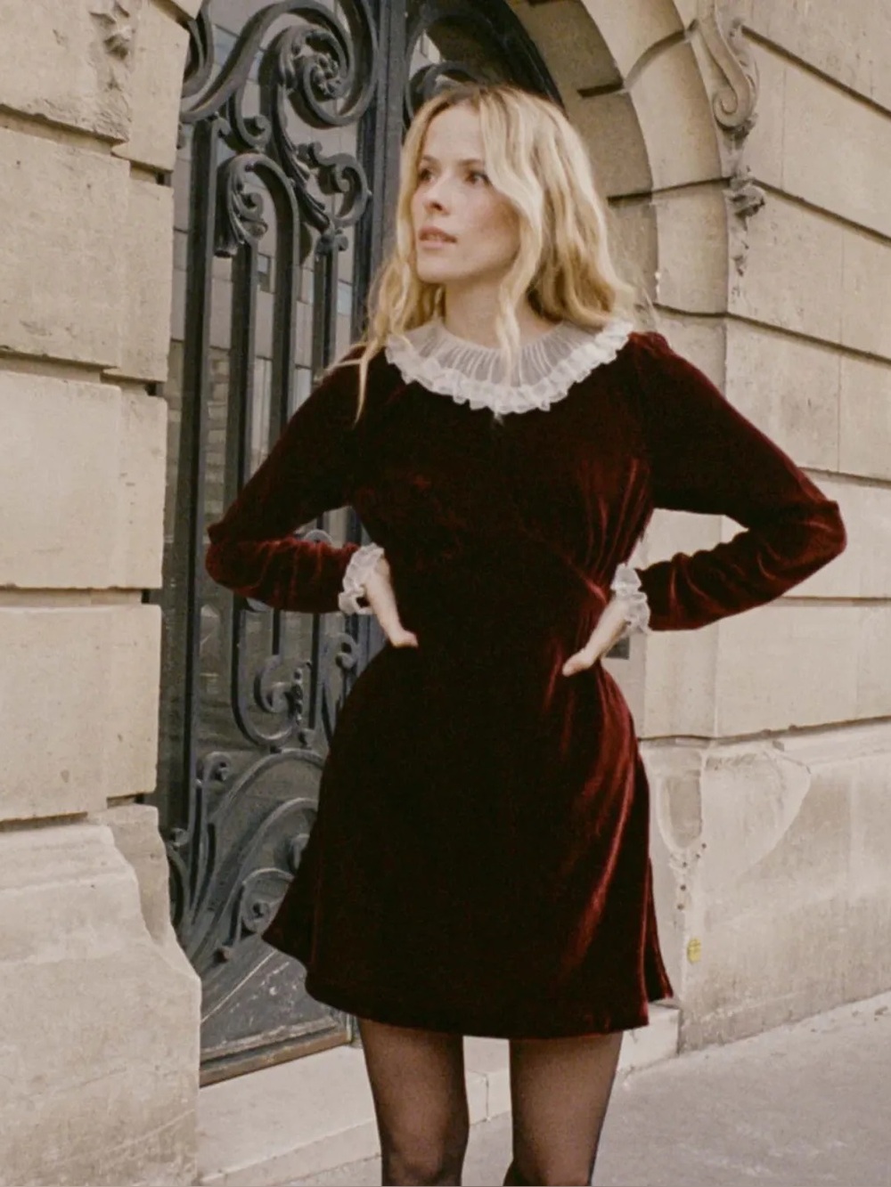 Dôen Meltia Dress in Vino Rosso
